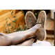 Authentic Leather Slip-on Sandals Image 1