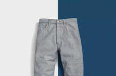 Reversed Light-Wash Jeans