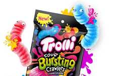 Bursting Gummy Worm Candies