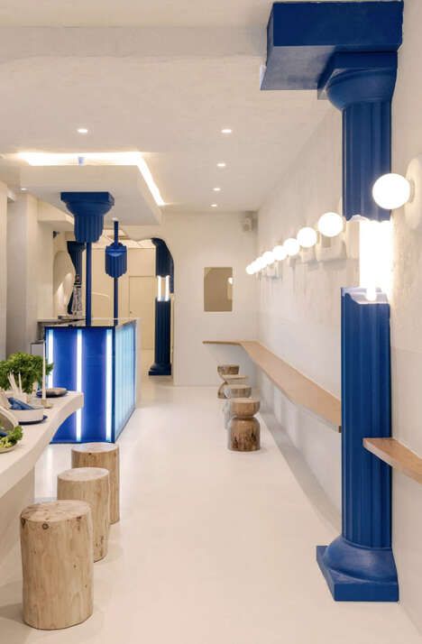 Blue-Accented Greek Restaurant Interiors