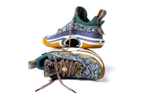 Animal Patterned Blocked Sneakers