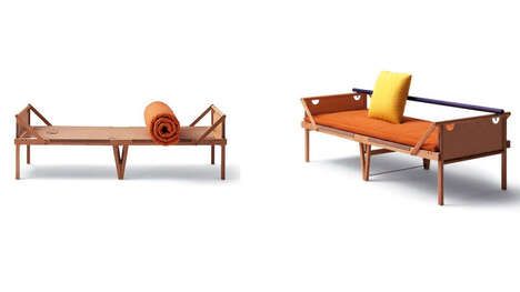 Collapsible Timber Sofa Beds