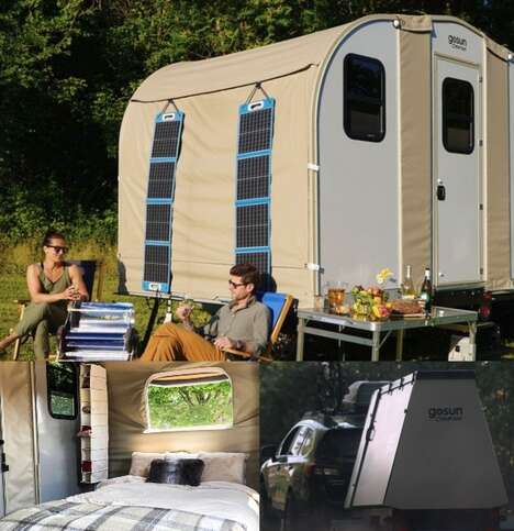 Solar-Powered Pop-Up Cabins
