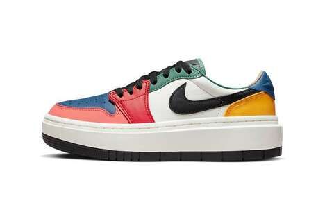 Colorfully Blocked Low-Cut Sneakers
