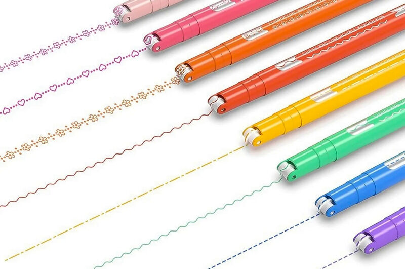 Pattern-Drawing Dual-Tip Pens : Colored Curve Pens