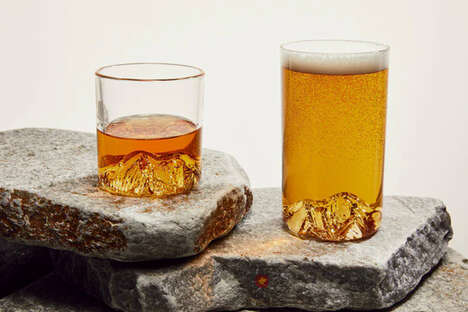 Hand-Blown Mountainous Glassware