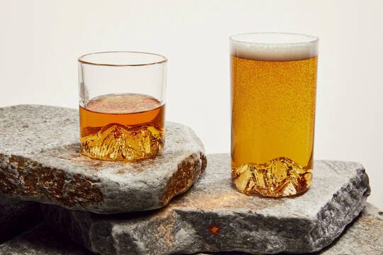 Hand-Blown Mountainous Glassware