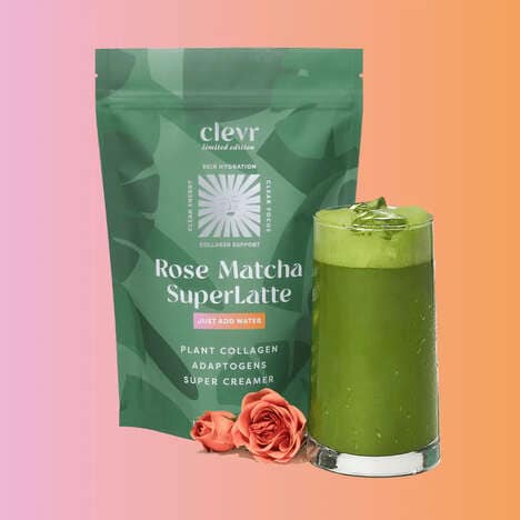Functional Rose Matcha Lattes