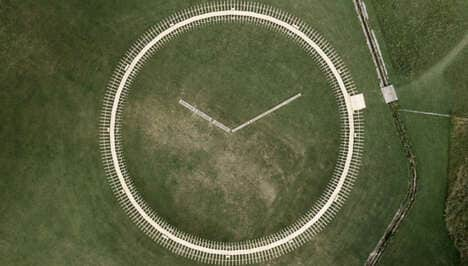 Clock-Shaped Wooden Installations