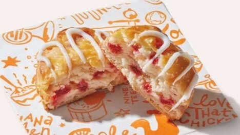 Icing-Topped Strawberry Biscuits