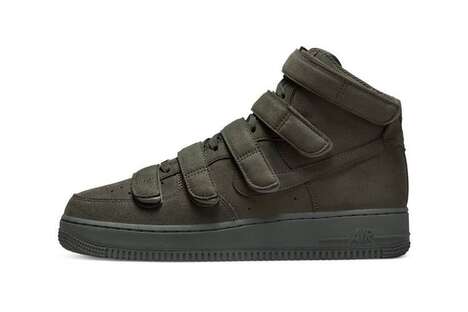Militaristic Velcro High-Top Sneakers