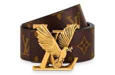 Luxe Dove-Detailed Leather Belts