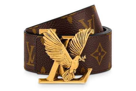 Luxe Dove-Detailed Leather Belts