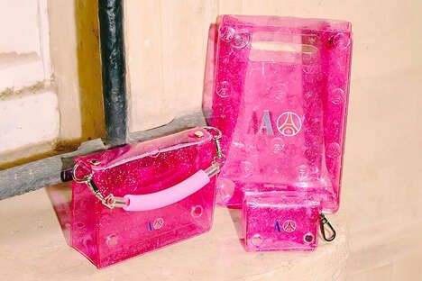 Glitter-Covered Pink Bags
