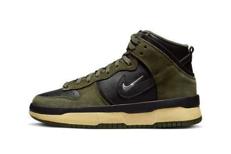 Olive Green High-Top Sneakers