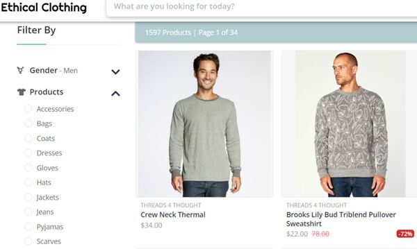 Ethical Clothing: search engine, price drop alert, and fashion