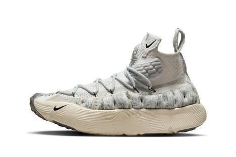 Neutral Futuristic Knitted Sneakers