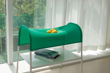 Undulating Fabric-Topped Tables