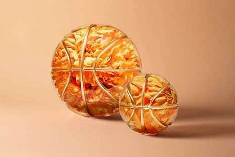 Basketball-Themed Floral Sculptures