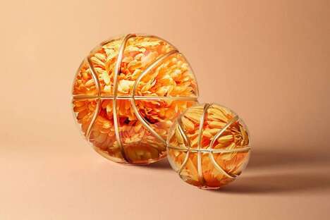 Basketball-Themed Floral Sculptures