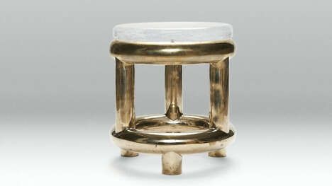 Raw Cast-Bronze Side Tables