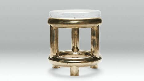 Raw Cast-Bronze Side Tables