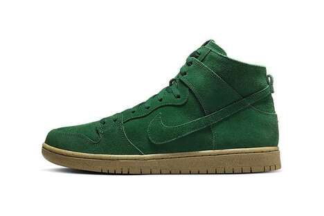 Green High-Cut Suede Sneakers