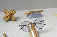 Freestanding Metallic Eyewear Holders