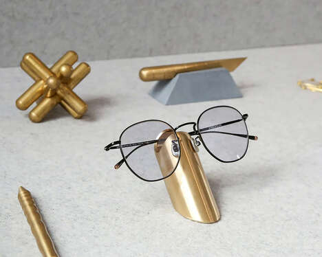 Freestanding Metallic Eyewear Holders