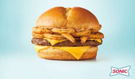 Onion Ring-Topped Burgers