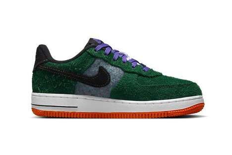 Textural Green Suede Sneakers