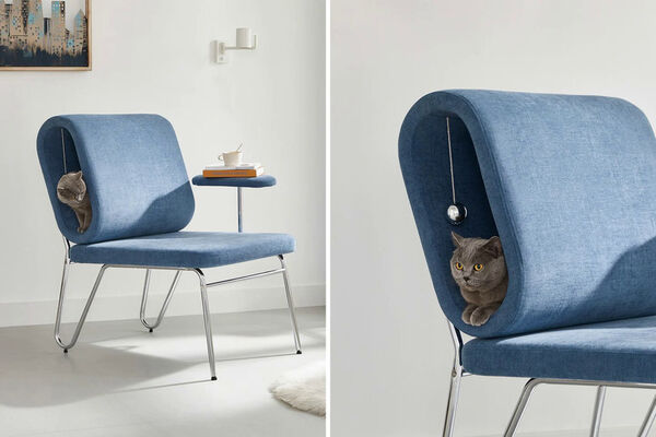 Pet Bed-Equipped Chair Designs