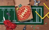 Meaty Football-Shaped Pizzas Image 1