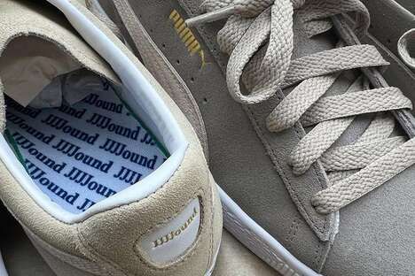 Collaborative Neutral Suede Sneakers