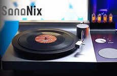 Nixie Tube-Equipped Turntables