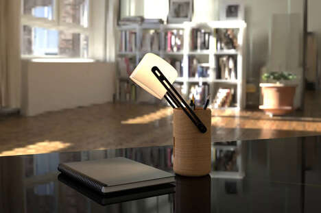 Portable Pen-Holding Lamps