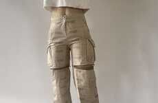 Upcycled Napkin Cargo Pants