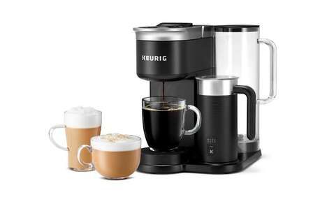 A modern, minimalist home coffee bar , featuring a sleek espresso machine,  a collection of stylish mugs, and an assortment of coffee-making accessories,  contemporary backdrop. Generative AI 31550728 Stock Photo at Vecteezy