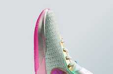 Vibrant Knit Basketball Sneakers