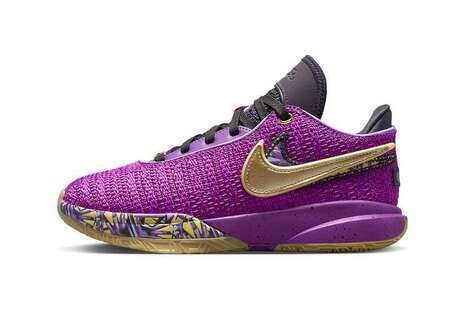Vibrant Purple Basketball Sneakers