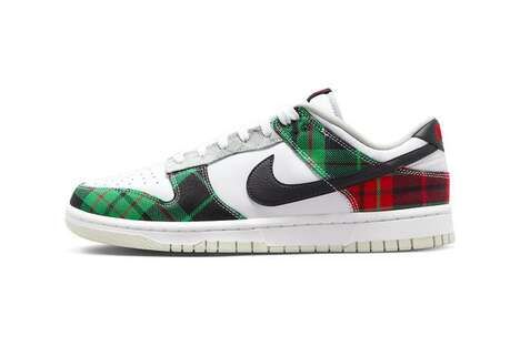 Tartan Patterned Holiday Sneakers