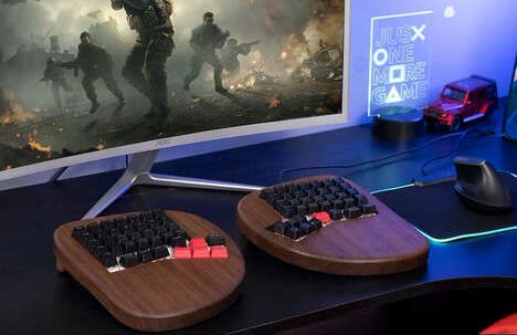Timber-Accented Keyboard Peripherals