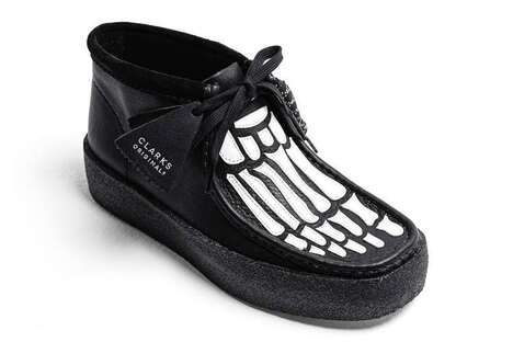 Skeletal-Themed Moccasin Shoes