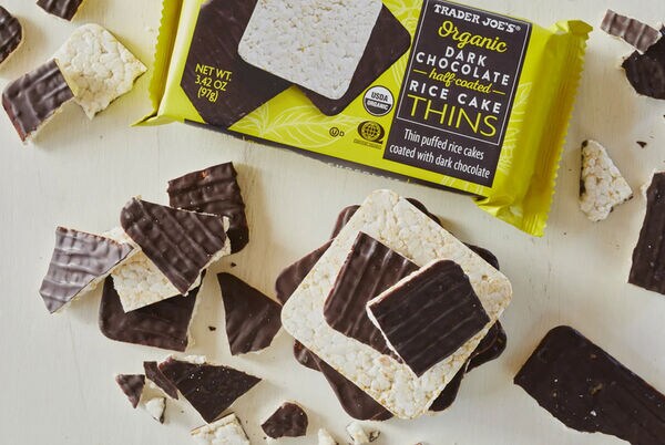 Chocolate-Covered Rice Cakes: These Organic Dark Chocolate Half-Coated ...