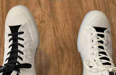 Fuzzy Textile High-Top Sneakers