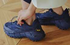 Synthetic Navy Tonal Sneakers