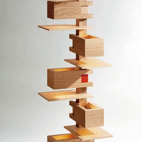 Stacked Wooden Light Fixtures