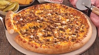 Heavily-Topped Burger Pizzas Image 1