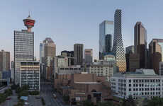 Feminine Silhouette Tall Buildings