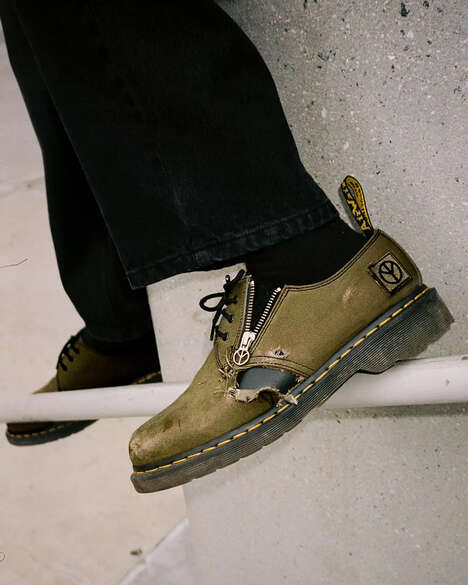 Deconstructed Zipped Laced Shoes